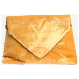 Dries Van Noten Clutch in velluto giallo Giallo