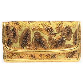 Dries Van Noten Clutch jacquard floral verde e dourado Verde