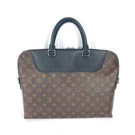 Sac Porte Document Jour Monogram Macassar Louis Vuitton Marron Noir