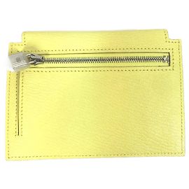 Hermès Hermes Yellow Chevre Leather Coin Purse Yellow