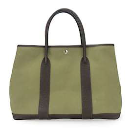 Hermès-Sac Tote PM Hermes Garden-Marron,Kaki