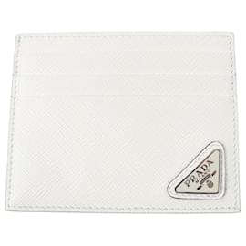 Prada-Prada Saffiano Leather Card Case-White