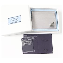 Prada-Prada Saffiano Leather Card Case 1MC223-Silvery