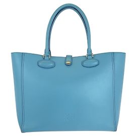 Bolsa tote de couro Loewe Anagram Leo Azul
