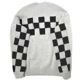 Autre Marque Danke Schon RV Crewneck Strickpullover mit Karomuster Braun