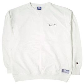 Autre Marque Danke Schon Logo Bestickter V-Gusset Rundhals Sweatshirt L Weiß Weiß