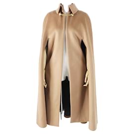 Céline Celine Cashmere langer Cape-Mantel mit goldenen Knöpfen in Camel Kamel