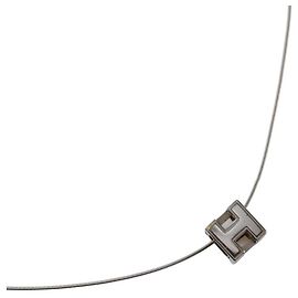 Collar d'H de plata Hermès Caged Plata