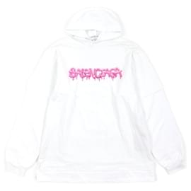 Balenciaga-Balenciaga Cotton Graphic Logo Oversized Pullover XS-White