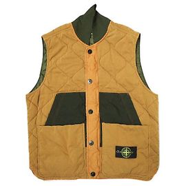 Gepolsterte Weste mit Stone Island Kompass-Patch Orange