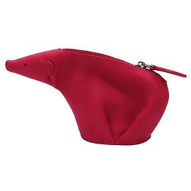 Loewe Leather Pink Bear Coin Case Pink