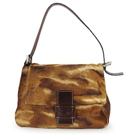 Fendi-Fendi Mamma Bucket Shoulder Bag Harako Leather-Brown