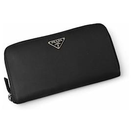 Prada-Prada TESSUTO Black Long Wallet-Black
