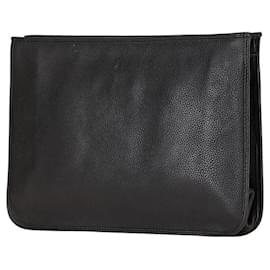 Versace-Versace Leather Clutch Bag Black-Black