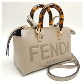 Fendi-Fendi By The Way Mini Leather Handbag 8BS067-Brown