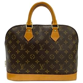 Louis Vuitton-Louis Vuitton Alma Leather Handbag Brown-Brown