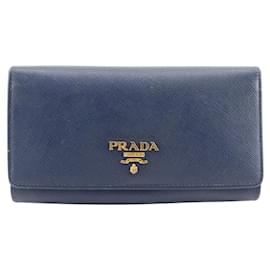 Prada-Prada Saffiano Bifold Wallet 1M1425-Blue