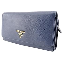 Prada-Prada Saffiano Bifold Wallet 1M1425-Blue