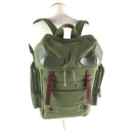 Givenchy Logo Print Canvas Leather Backpack Green