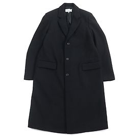 LOEWE Wool Nylon Chester Coat Black 46 Black