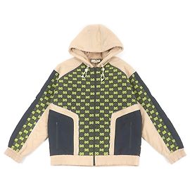 Jaqueta de moletom com zíper em nylon GG Gucci bege M Bege