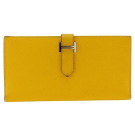 Hermès Cartera Larga Bearn Epsom Amarilla Hermes Amarillo