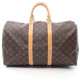 Louis Vuitton-Louis Vuitton Keepall 45 Monogram Boston Bag M41428-Brown