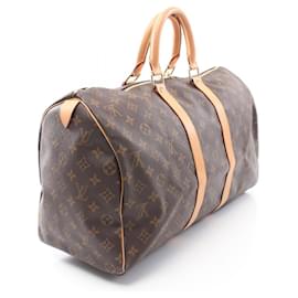Louis Vuitton-Louis Vuitton Keepall 45 Monogram Boston Bag M41428-Brown