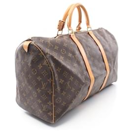 Louis Vuitton-Louis Vuitton Monogram Keepall 50 Boston Bag M41426-Brown
