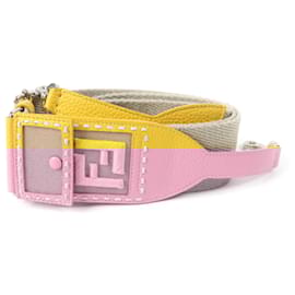 Fendi-Fendi Canvas Leather Peekaboo FF Shoulder Strap-Beige