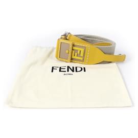 Fendi-Fendi Canvas Leather Peekaboo FF Shoulder Strap-Beige