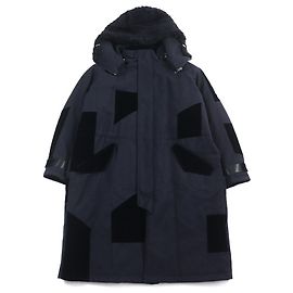Giorgio Armani Virgin Wool Hooded Coat XL Navy blue