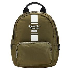 Autre Marque Nylon-Leder-Rucksack mit Samantha Thavasa Logo Design Grün