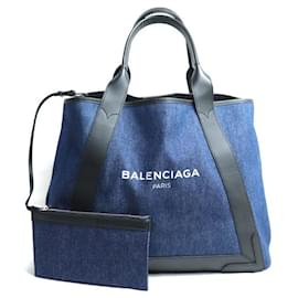 Balenciaga-Balenciaga Navy Cabas M Tote Bag Blue-Blue