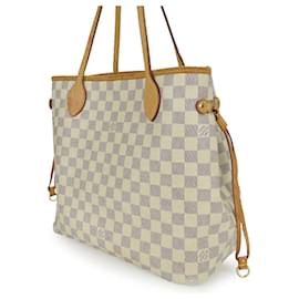 Louis Vuitton-Louis Vuitton Damier Azur Neverfull MM Tote Bag-Beige