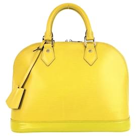 Louis Vuitton-Louis Vuitton Alma PM Leather Handbag M40950-Yellow
