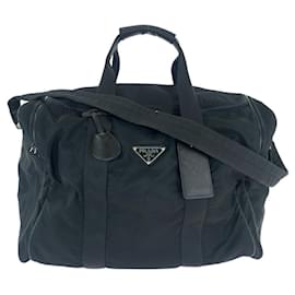 Prada-Prada Nylon Tessuto Logo Plate 2way Bag-Black