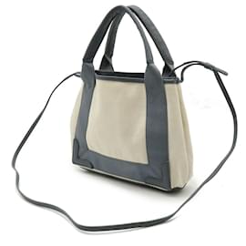Balenciaga-Balenciaga Navy Cabas XS Logo Tote Bag-Grey
