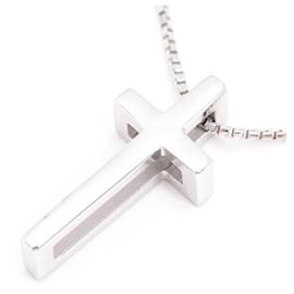 Autre Marque-Vendome Aoyama K18WG White Gold Cross Necklace-White