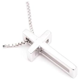 Autre Marque-Vendome Aoyama K18WG White Gold Cross Necklace-White
