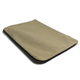 Fendi-Fendi Flat Pouch Clutch Bag Beige-Beige