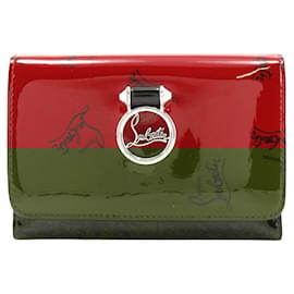 Christian Louboutin-Christian Louboutin Logo Tri-Fold Wallet Red-Red