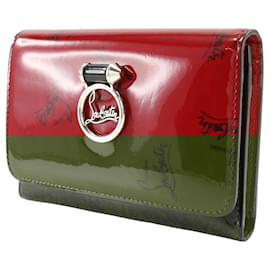 Christian Louboutin-Christian Louboutin Logo Tri-Fold Wallet Red-Red