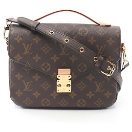 Louis Vuitton Pochette Metis MM Handbag Brown Brown
