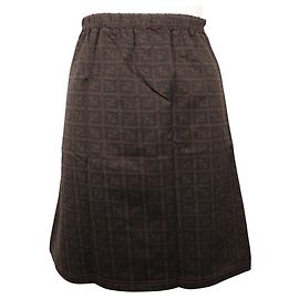 Saia Mini de Nylon Zucca Fendi Marrom