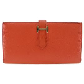 Hermès Hermes Beancoufle Long Wallet Orange