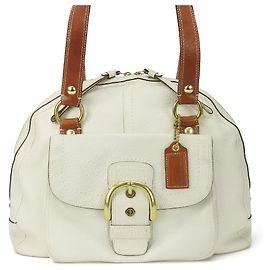 USED COACH Leder Tote Bag 11843 Weiß