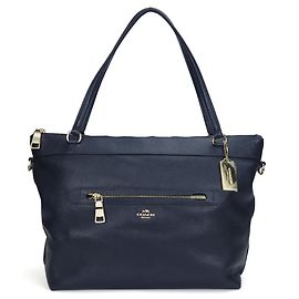 COACH Leder Tote Bag F54687 Navy 2WAY Blau