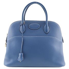 Hermès Sac à main Hermes Bolide 37 en cuir Clémence bleu Bleu