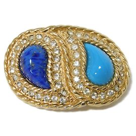 Spilla Dior in pietra colorata e cristallo corsage Blu